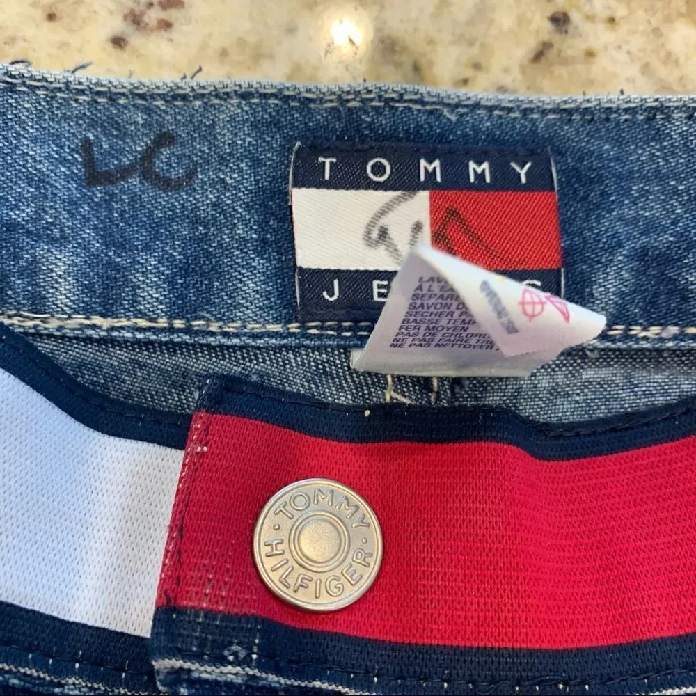 Vintage 90s Tommy Hilfiger Wide Logo Waist Skirt 10